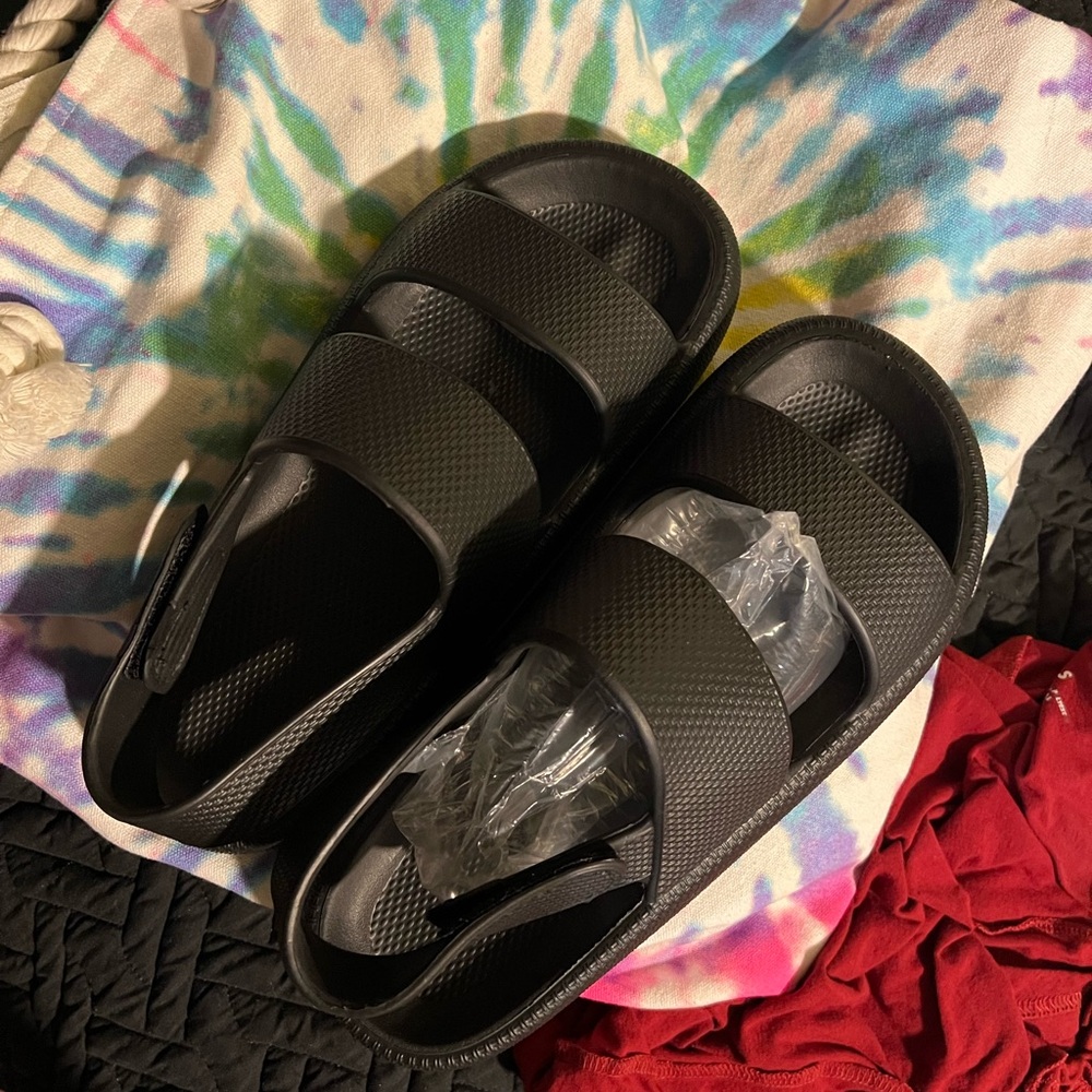 Black Slide Sandals